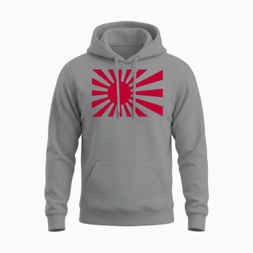 Japan Rising Sun Unisex Hoodie in Sport Grey