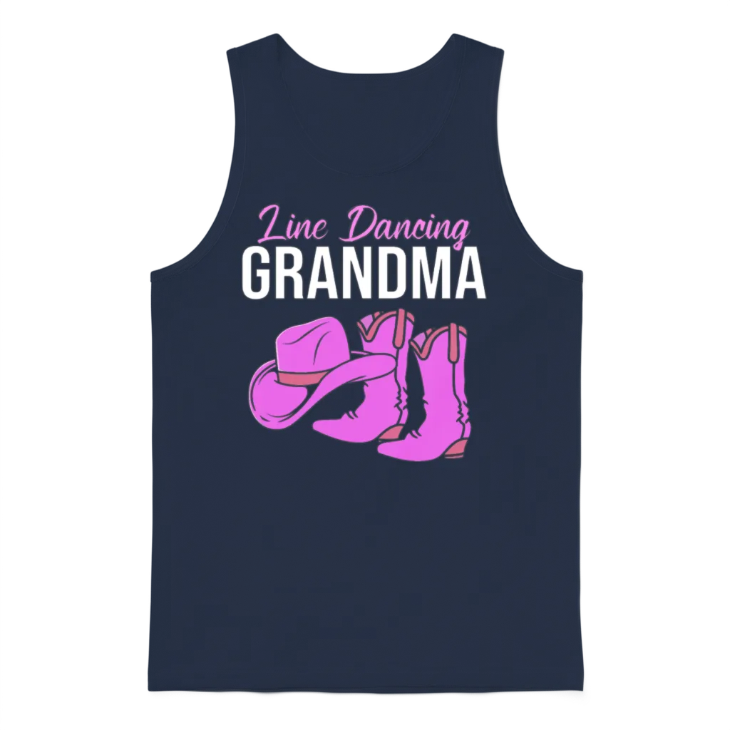 Country Western Boots Line Dancing Grandma Unisex Tank Top - Navy