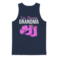 Country Western Boots Line Dancing Grandma Unisex Tank Top - Navy – 1