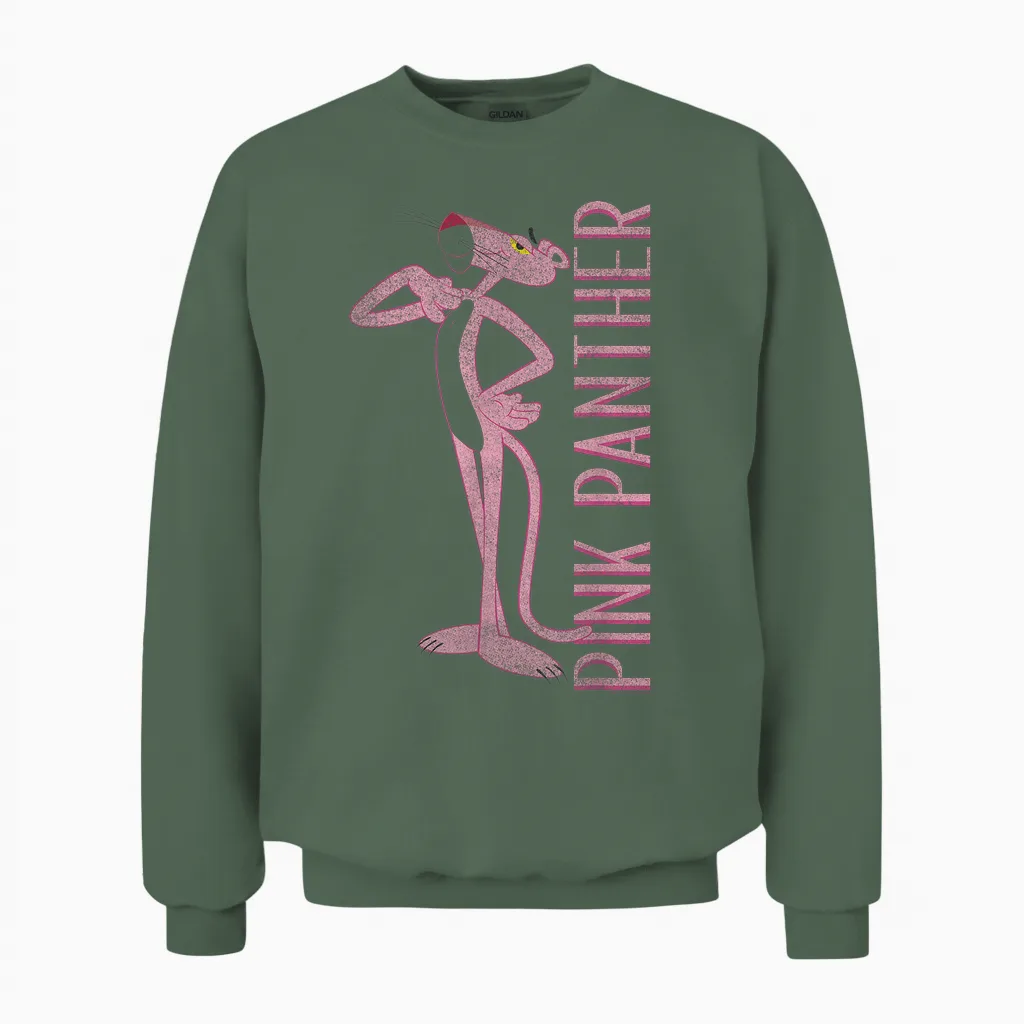 Full Portrait of the Pink Panther T-Shirt, White, S Unisex Sweatshirt in Military Green