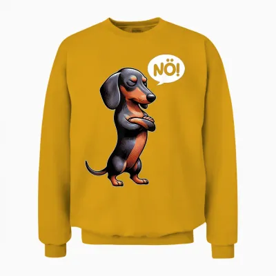 Dickköpfiger Rauhaardackel Nö Dachshund Dog Funny Dog T-Shirt, Black Unisex Sweatshirt - Gold