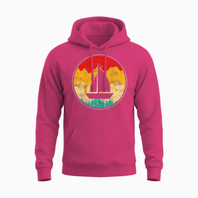 Sailing Retro Unisex Hoodie - Heliconia