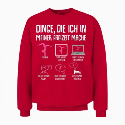 Gymnastics Girl's Unisex Sweatshirt - Red
