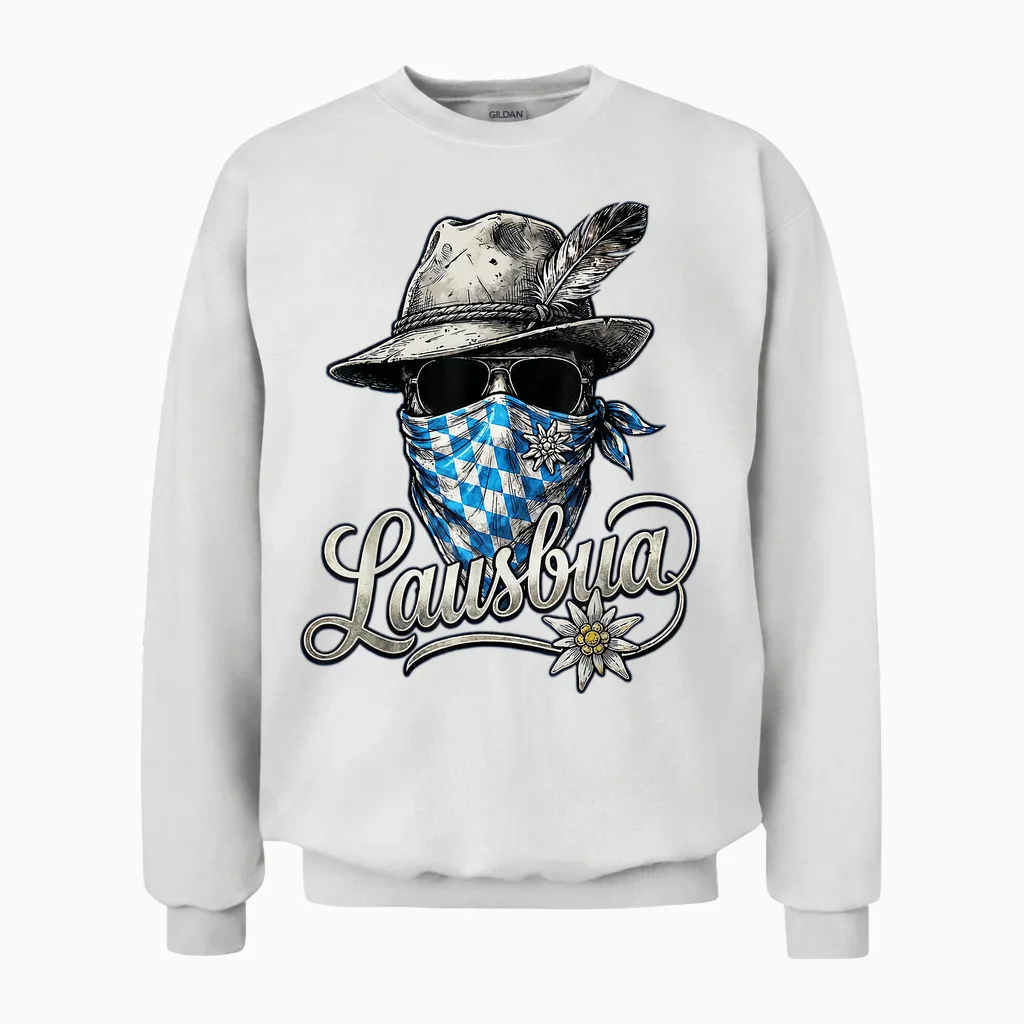 Lausbua Shirt Kinder Trachtenshirt Herren Trachten Unisex Sweatshirt in White