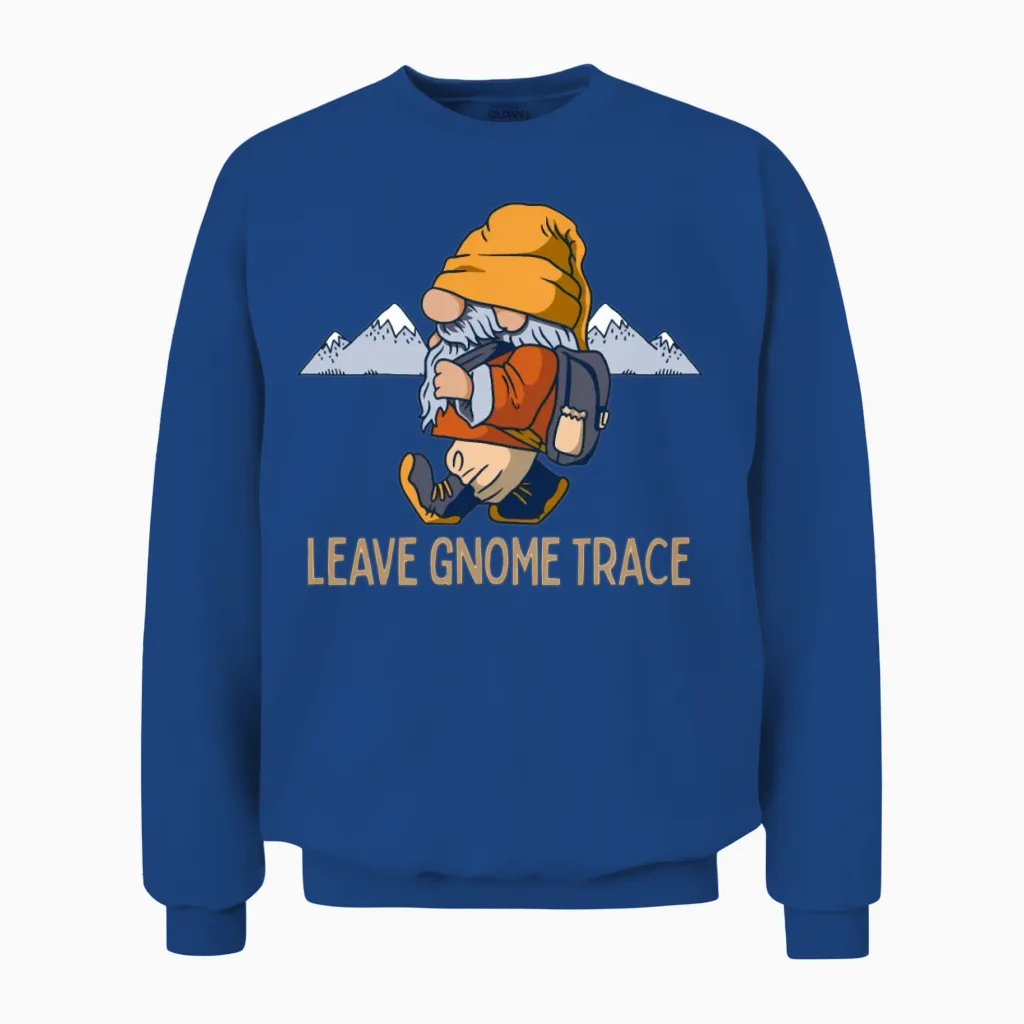 Hiking Gnomes Moain Camping Gnome Pun Unisex Sweatshirt in Royal