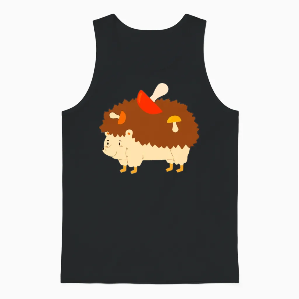 Funny Mushroom Unisex Tank Top in Black