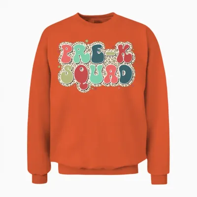 Retro Leopard Pre K Unisex Sweatshirt - Orange