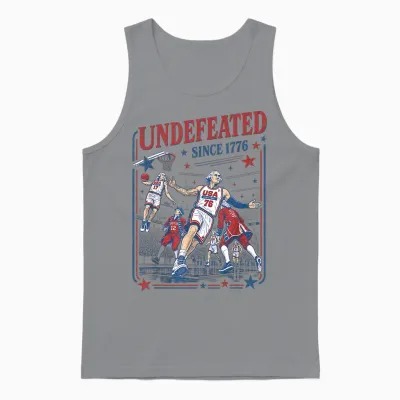 4th of July Basketball Undefeated Since 1776 250 Years Unisex Tank Top - Sport Grey