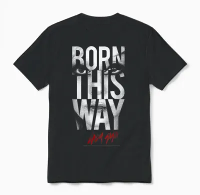 Lady Gaga Born This Way Text Music by Rock Off Unisex T-Shirt - Black