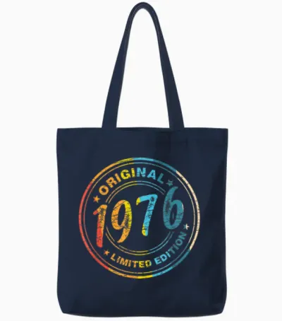 Original 1976 Vintage Birthday 50 Years for Men Women Tote Bags - Navy