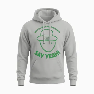Amateur Leprechaun Sketch Mobile Alabama St Patric Unisex Hoodie - Ash