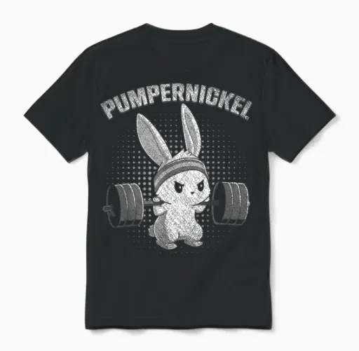 Pumpernickel Fitness Bunny Easter Bunny Gym Rabbit T-Shirt, Black Unisex T-Shirt in Black