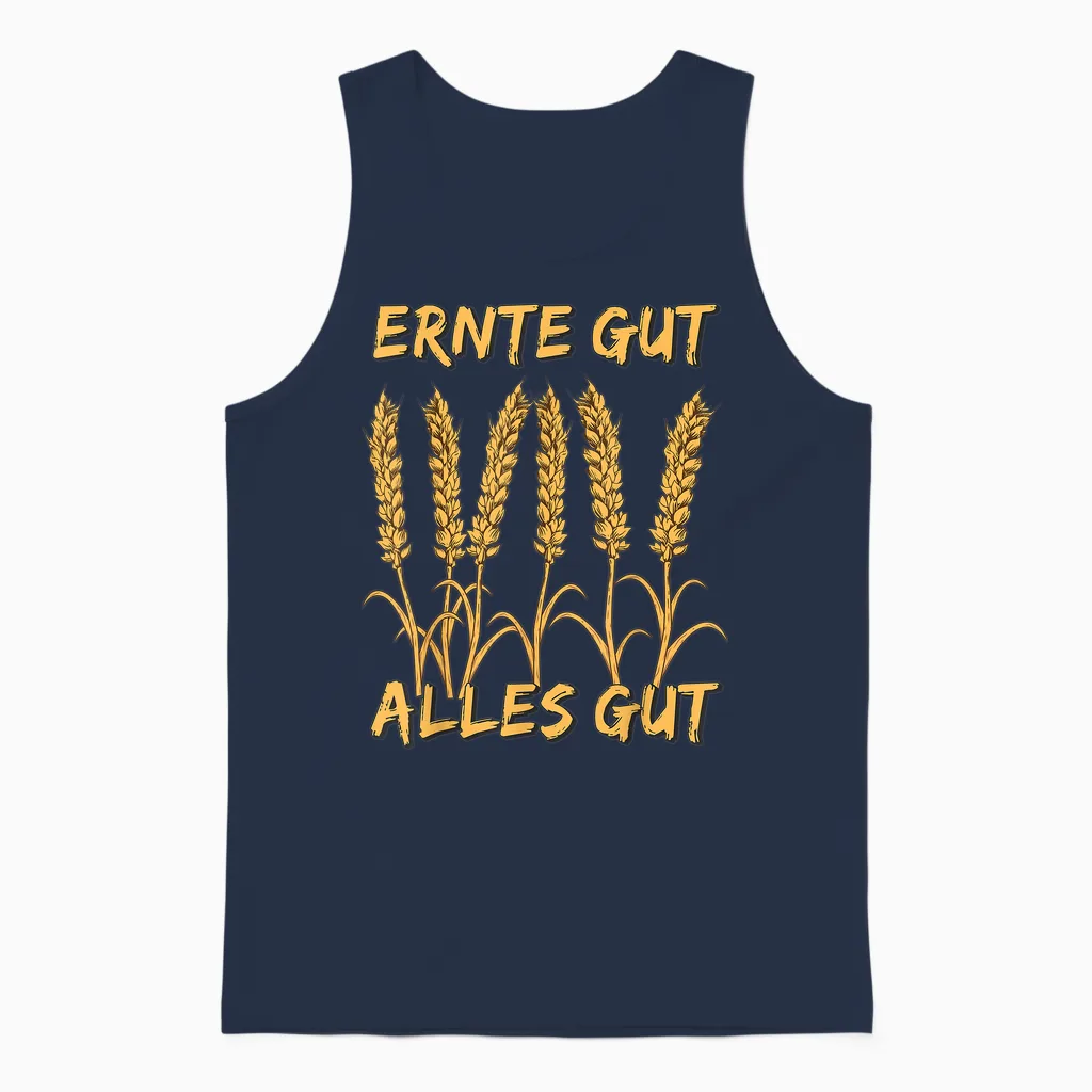 Ernte Gut Alles Gut Landwirtschaft Weizen Getreide Landwirt Unisex Tank Top in Navy