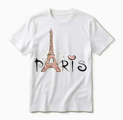 Eiffel Tower Paris Girls Boys Travel Holiday France Souvenir T-Shirt, White Unisex T-Shirt - White