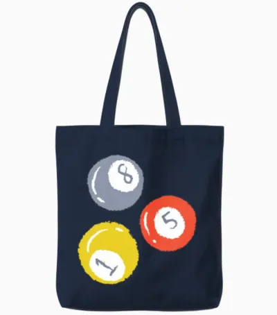 3 Billiards Ball Tote Bags - Navy