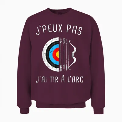 Je Peux Pas J'ai Archery Archer Archer T-Shirt, Black, S Unisex Sweatshirt - Maroon