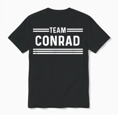 Team Conrad - Familienname Unisex T-Shirt - Black