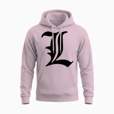 Gothic L Letter (customizable Color) Unisex Hoodie - Light Pink