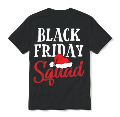 Black Friday Squad Shopping Team Funny Christmas Unisex T-Shirt - Black