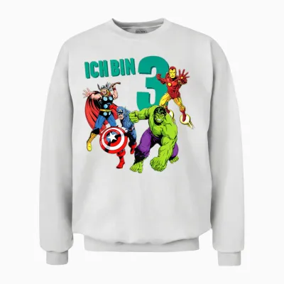 Kinder Marvel Avengers Geburtstag 3 Jahre Unisex Sweatshirt - White