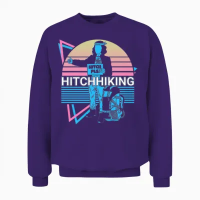 Hitchhiking Retro Hitch Hiking Unisex Sweatshirt - Purple