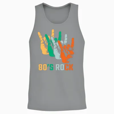 80's Rock - Retro Style Unisex Tank Top - Sport Grey