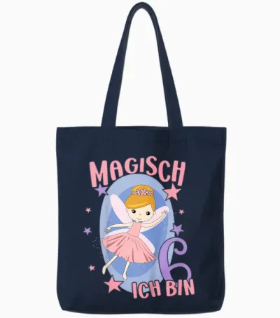 6. Geburtstag Fee Ich Bin 6 Geburtstagsshirt 6 Jahre Mädchen Tote Bags - Navy