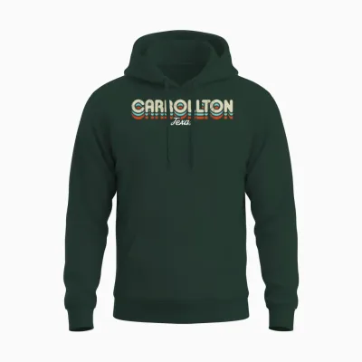 Retro Carrollton Texas Unisex Hoodie - Forest