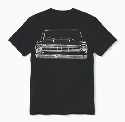 1964 Chevy Nova Ss Front Grill View Silhouette Unisex T-Shirt - Black