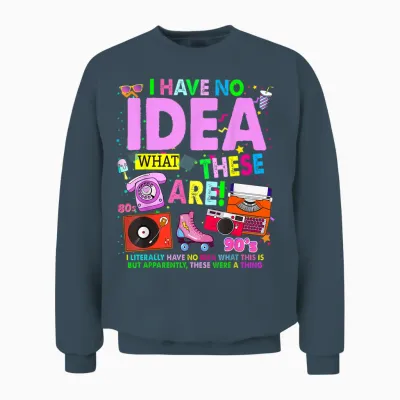 90s 80s 80s Outfit Idea for Kids Girls Novelty 80s Theme T-Shirt, Black, S Unisex Sweatshirt - Dark Heather