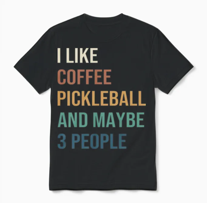 Funny Pickleball Coffee Unisex T-Shirt in Black