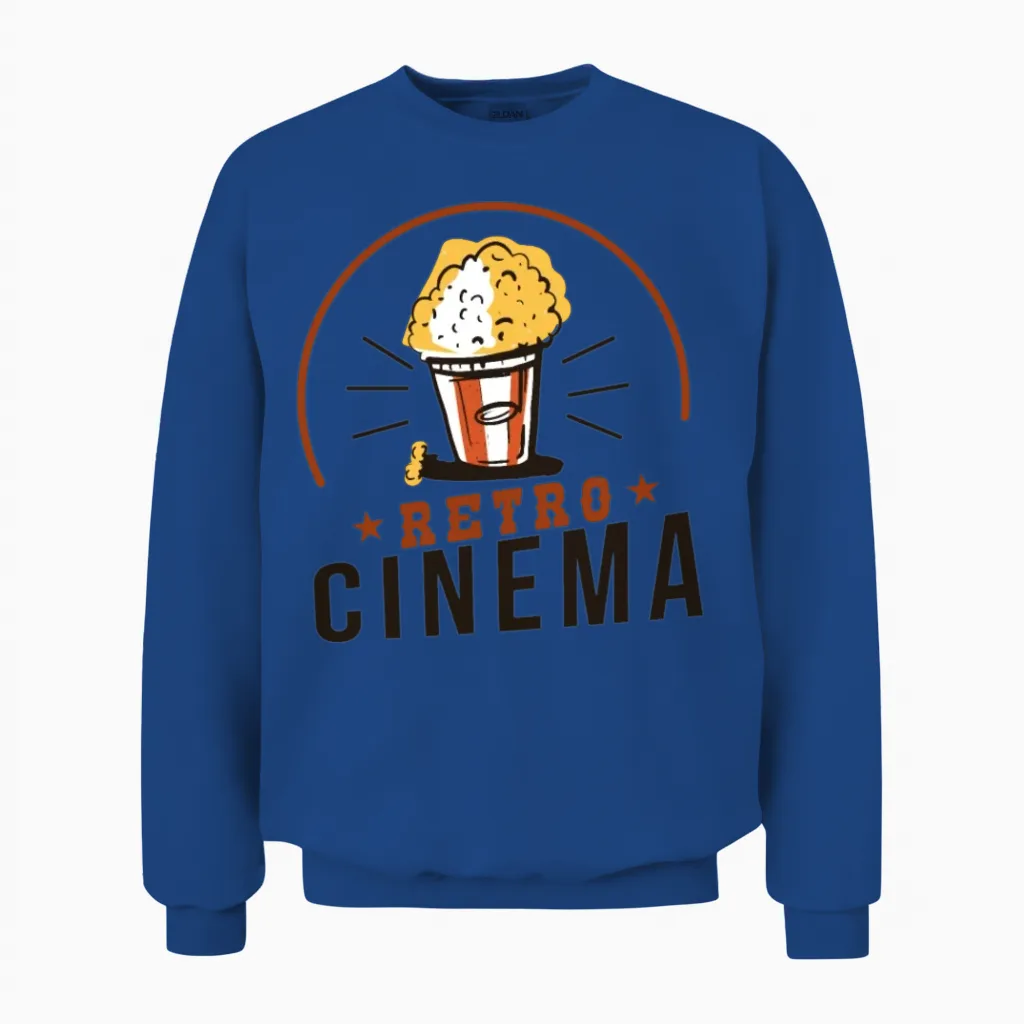 Retro Cinema Popcorn Unisex Sweatshirt in Royal