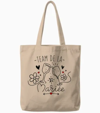 Woman Bride Team Surprise for a Evjf Team Bride Humor T-Shirt, White, Female X-Small Tote Bags - Natural