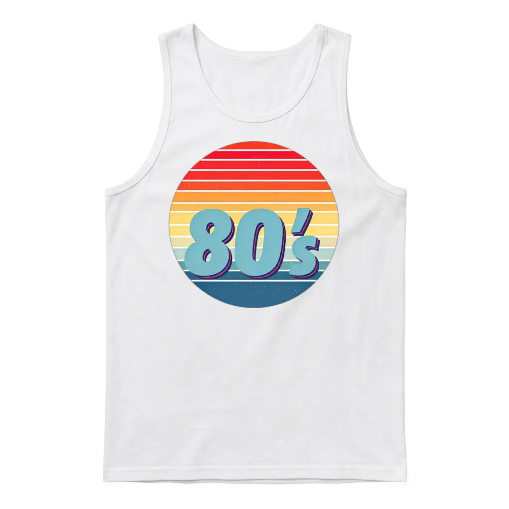 Retro 80s Unisex Tank Top - White