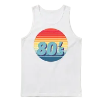 Retro 80s Unisex Tank Top - White – 1