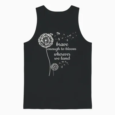 Brave Enough to Bloom Military Kids Month of Military Child T-Shirt Small Unisex Tank Top - Black