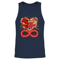 Be Mine Valentine, Retro Valentine Unisex Tank Top - Navy – 2