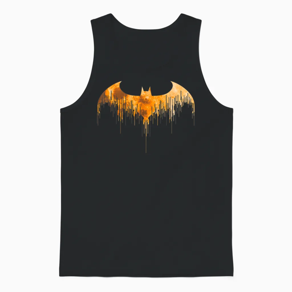 Dc Comics Batman Arkham Knight Halloween Logo Art T-Shirt, Black Unisex Tank Top in Black