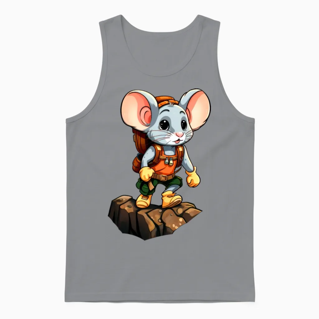 Mice Mountaineer / Hiking Mouse Unisex Tank Top in Sport Grey