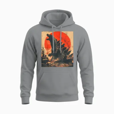 Retro Vintage Japanese Legendary Monster Kaiju Unisex Hoodie - Sport Grey