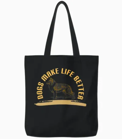 Collie Dog Tote Bags - Black