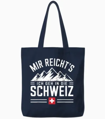 Ich Geh in Die Schweiz Auswandern Arbeiten Flagge Swiss Tote Bags - Navy