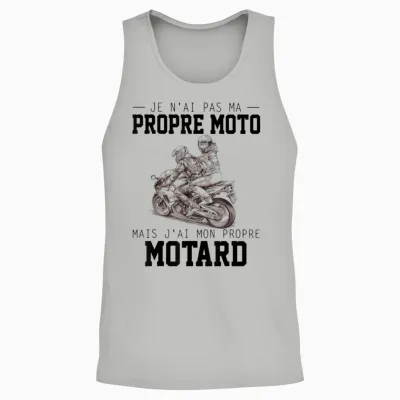 I Don't Have My Own Motorcycle but I Have My Own Biker T-Shirt, White, S Unisex Tank Top - Ash