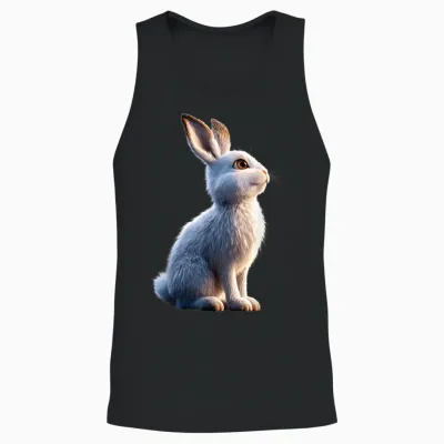 Rabbit Snow Hare Hare Fleece Hare White Rabbit Unisex Tank Top - Black