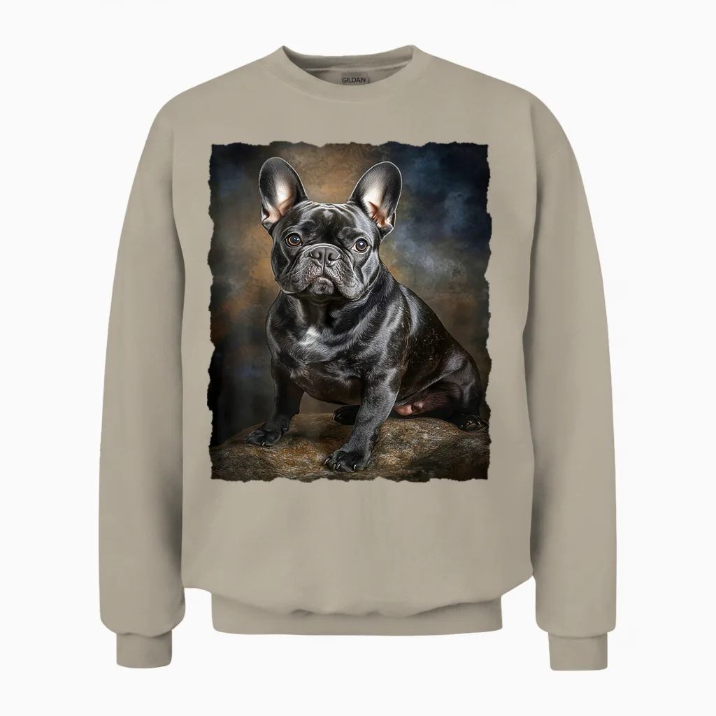 Französische Bulldogge Hunde Design Für Hundeliebhaber Unisex Sweatshirt in Sand