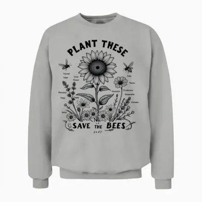 Plant This Save the Bees Unisex Sweatshirt - Ash