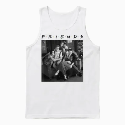 Friends Group Photo 6 Bw T-Shirt, White, S Unisex Tank Top - White