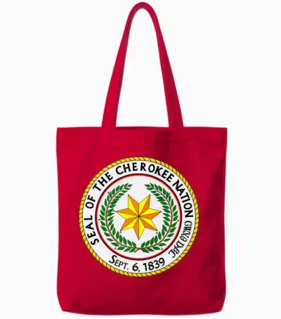 Great Seal of the Cherokee Nation Tote Bags - Red