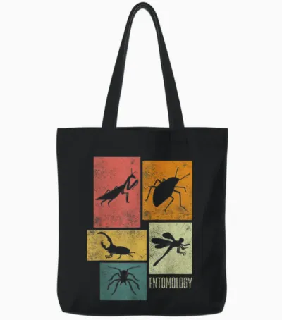 Entomologie Entomologe Insekten Silhouetten Tote Bags - Black