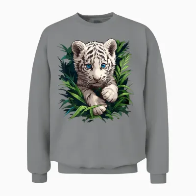 White Tiger Weiße Tiger Weißer Tiger Unisex Sweatshirt - Sport Grey